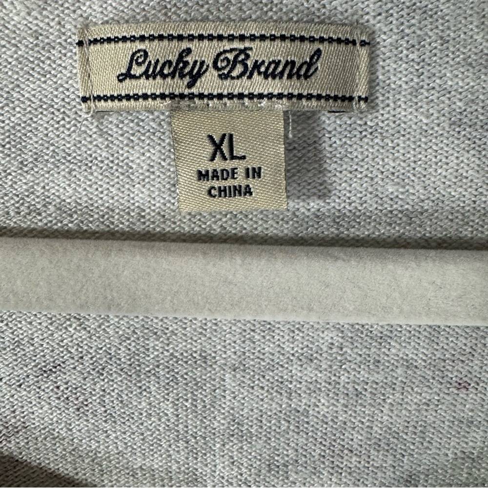 Lucky Brand Chiffon Trim Waffle Knit Floral Top - Picture 8 of 10